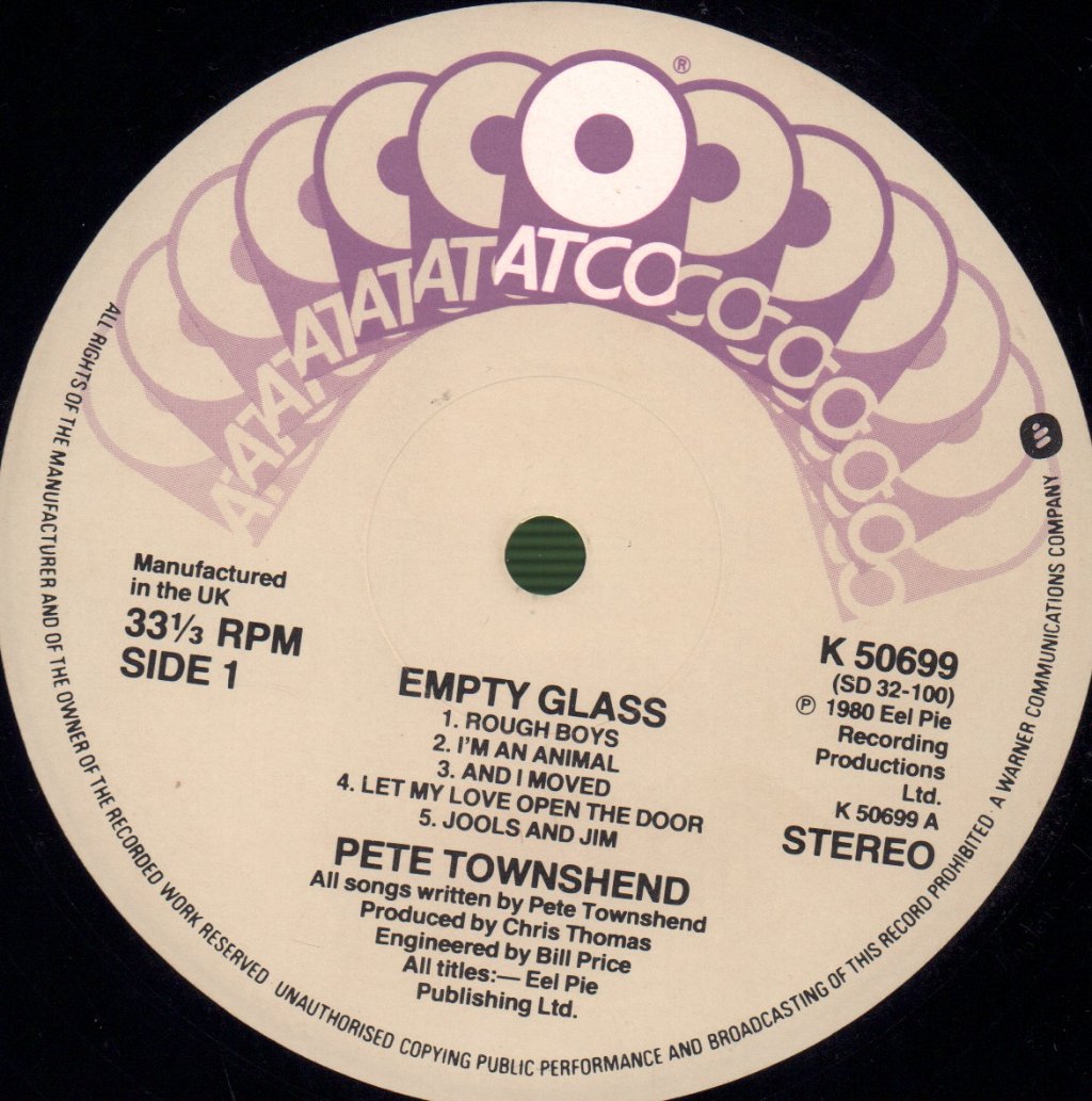 Pete Townshend - Empty Glass - Lp