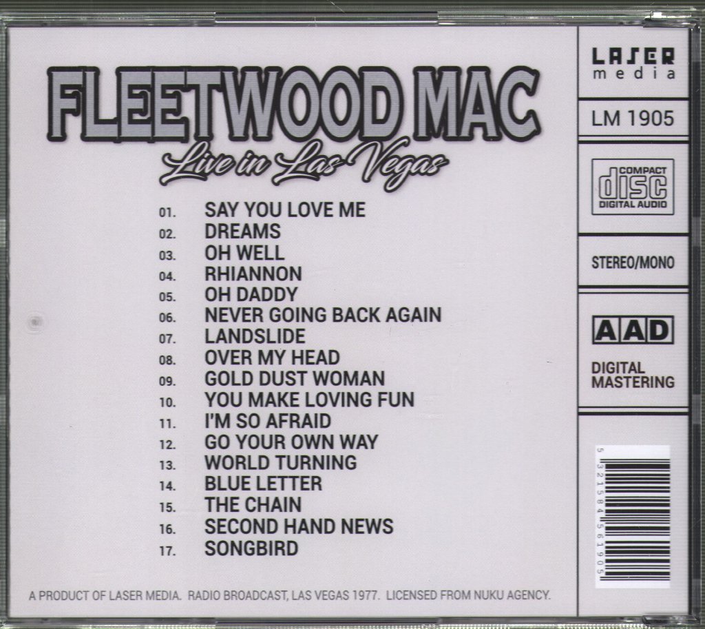 Fleetwood Mac - Live In Las Vegas Radio Broadcast 1977 - Cd