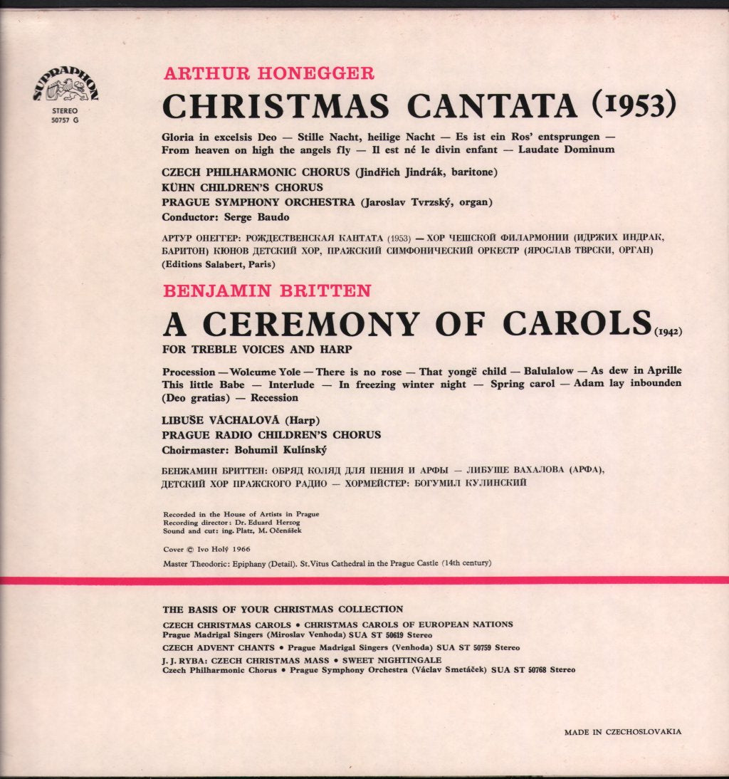 Prague Radio Children´s Chorus / Czech Philharmonic Chorus - Arthur Honegger - Christmas Cantata / Benjamin Britten - A Ceremony Of Carols - Lp