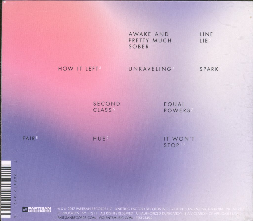 Violents & Monica Martin - Awake And Pretty Much Sober - Cd
