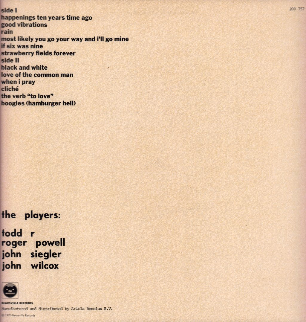 Todd Rundgren - Faithful - Lp