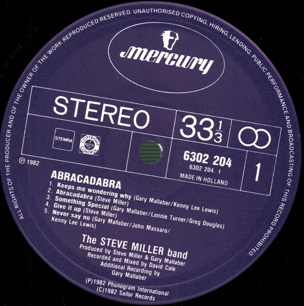 Steve Miller Band - Abracadabra - Lp