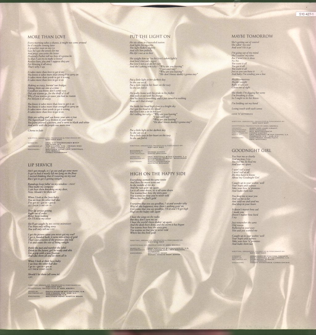 Wet Wet Wet - High On The Happy Side - Double Lp