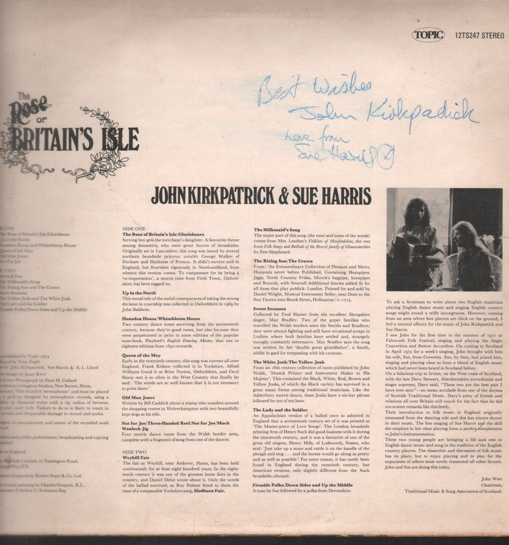 John Kirkpatrick And Sue Harris - Rose Of Britain's Isle - Lp