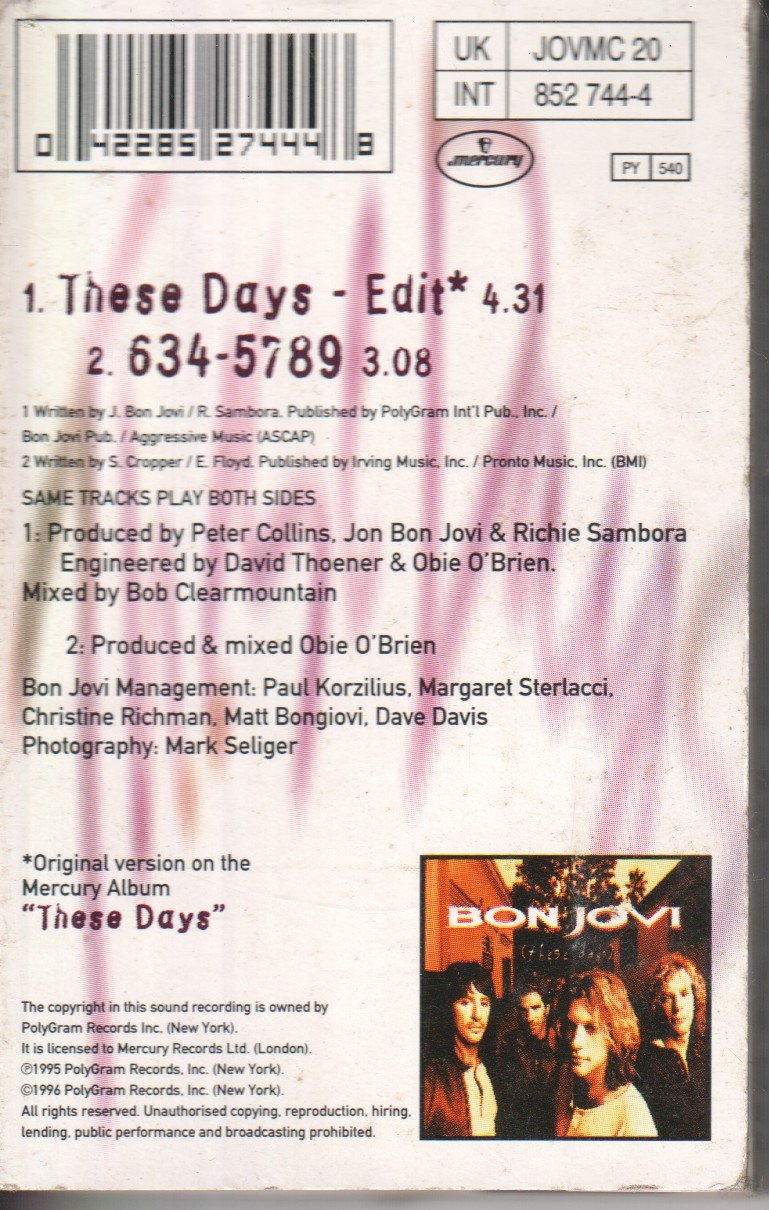 Bon Jovi - These Days - Cassette