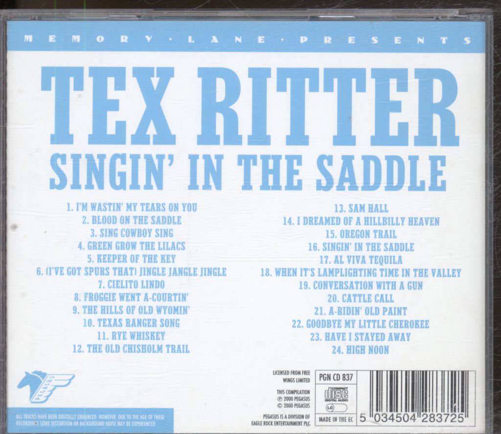 Tex Ritter - Singin' In The Saddle - Cd