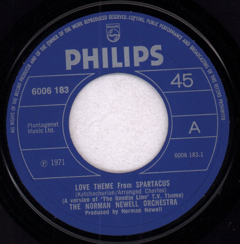 Norman Newell Orchestra - Love Theme From Spartacus - 7 Inch