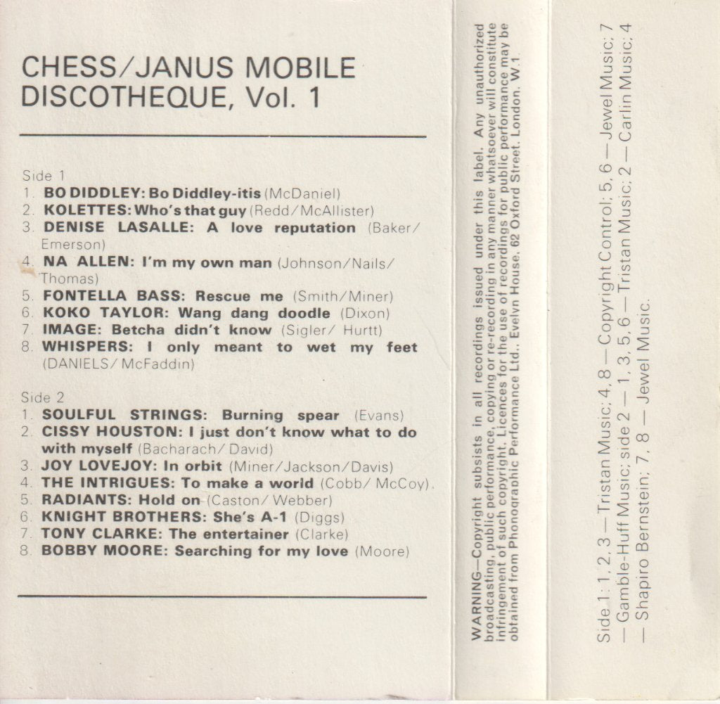 Various Artists - Chess/Janus Mobile Discotheque - Volume 1 - Cassette