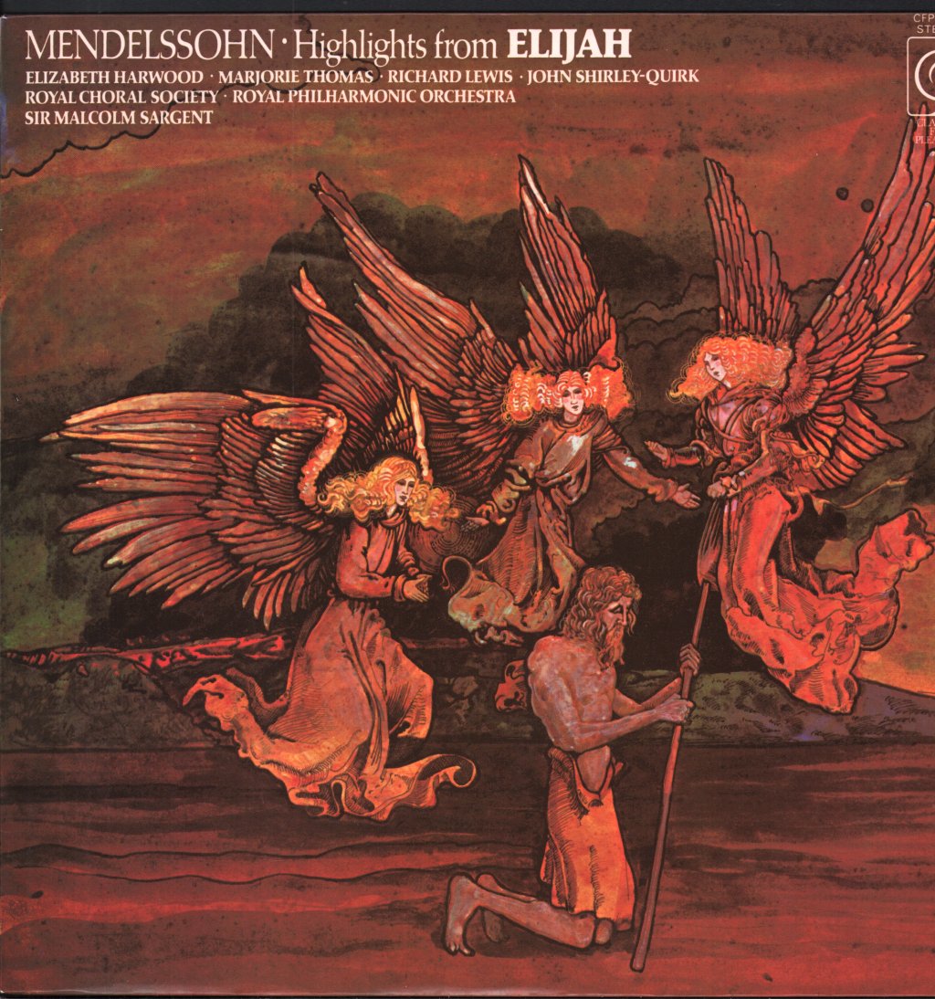 Elizabeth Harwood / Marjorie Thomas / Richard Lewis  / Royal Choral Society & Philharmonic Orchestra / Sir Malcolm Sargent - Mendelssohn - Highlights From Elijah - Lp