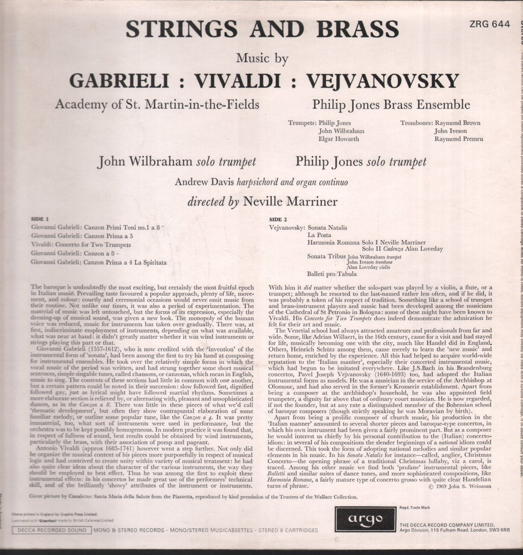 John Wilbraham / Philip Jones Brass Ensemble / Academy Of St. Martin-in-the-Fields - Strings & Brass - Lp