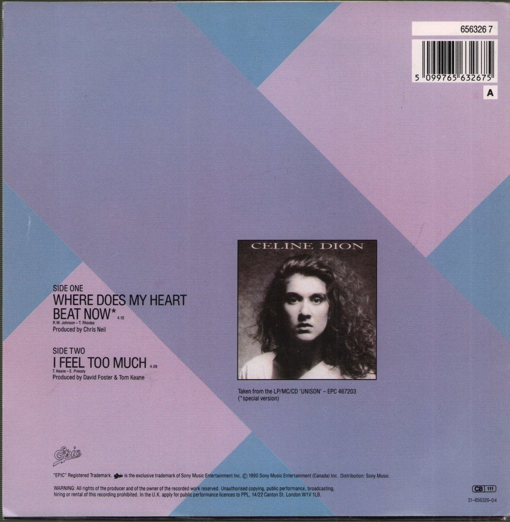 Celine Dion - Where Does My Heart Beat Now - 7 Inch