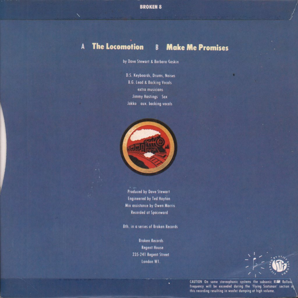 Dave Stewart And Barbara Gaskin - Locomotion - 7 Inch