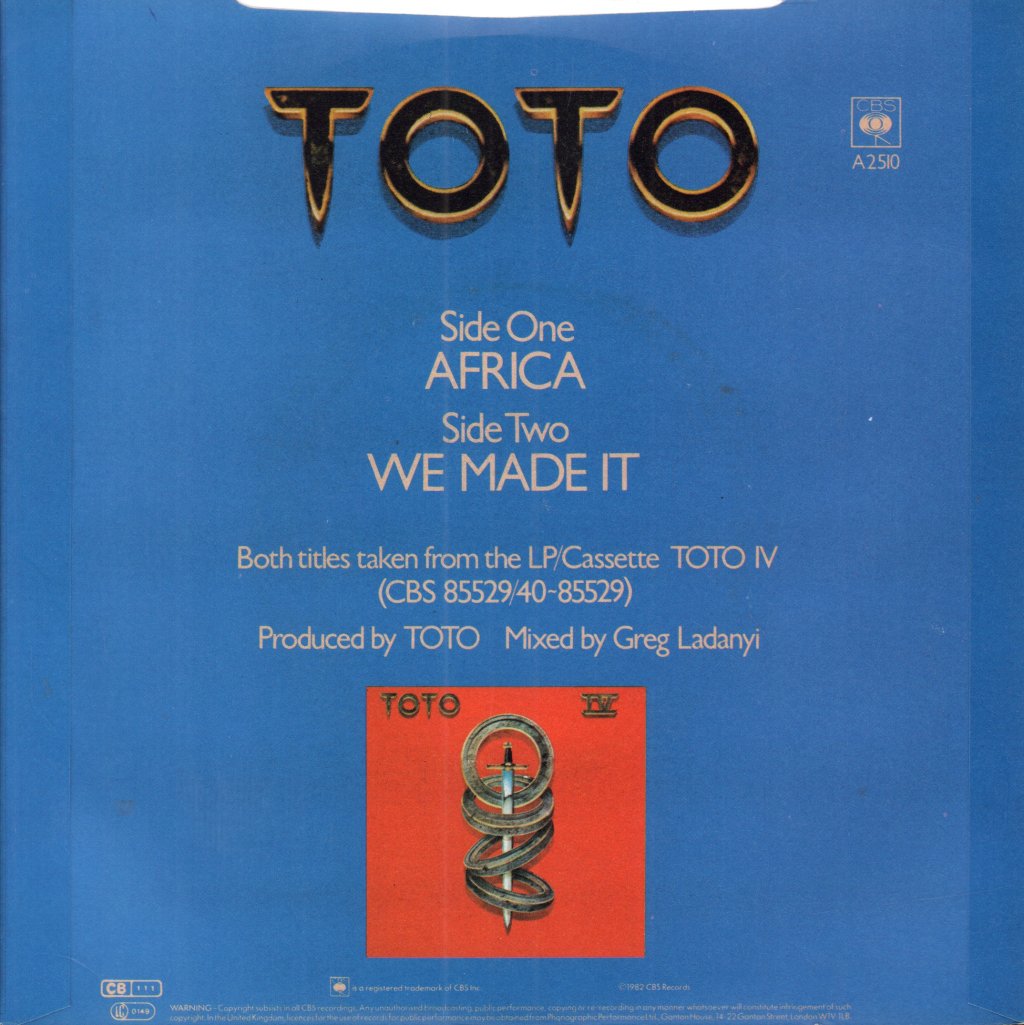 Toto - Africa - 7 Inch