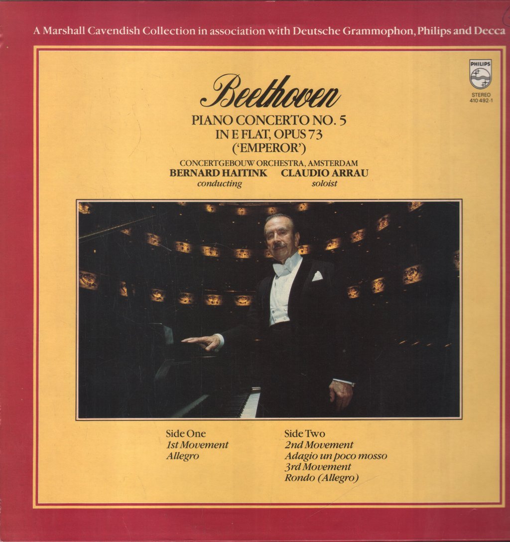 Claudio Arrau / Bernard Haitink / Concertgebouw Orch. - Beethoven - Piano Concerto No.5 In E Flat Emperor - Lp