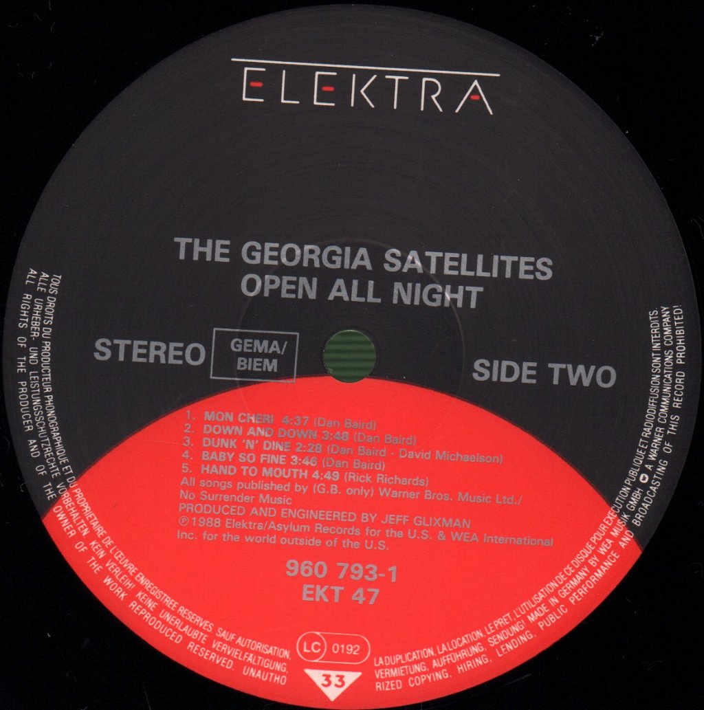 Georgia Satellites - Open All Night - Lp