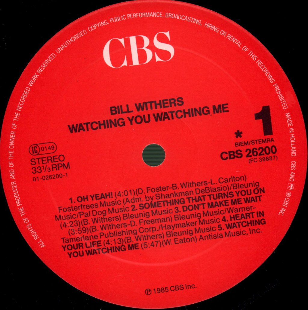 Bill Withers - Watching You Watching Me - Lp