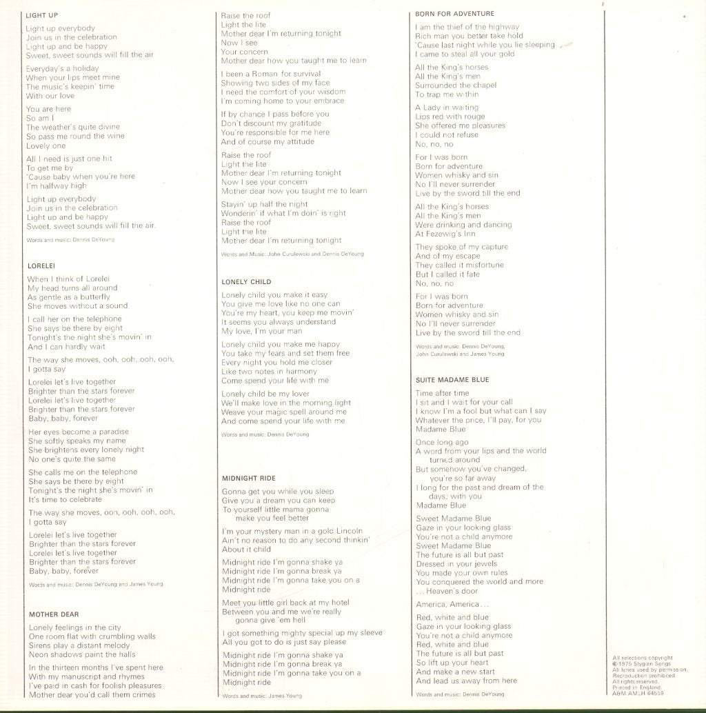 Styx - Equinox - Lp