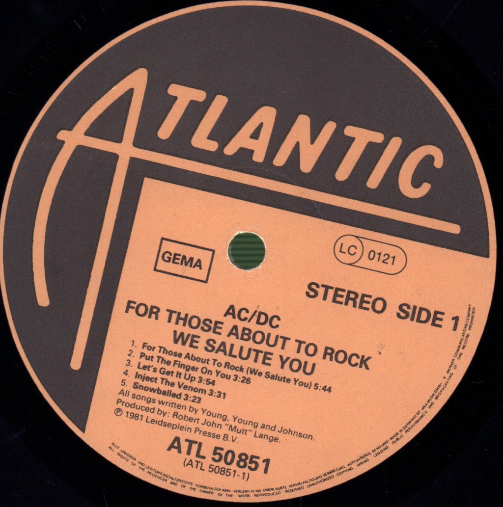 AC/DC - For Those About To Rock - Lp