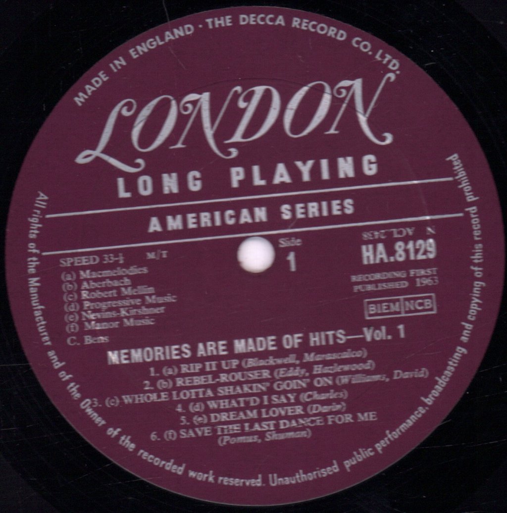 Various Artists - Memories Are Made Of Hits Volume 1 - Lp