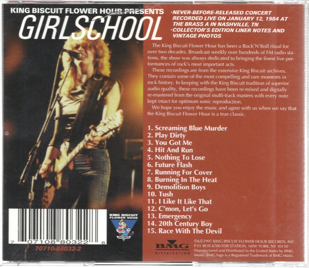 Girlschool - Live On The King Biscuit Flower Hour - Cd
