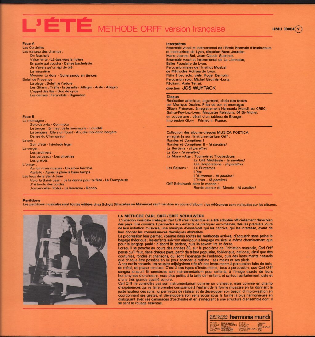 Gunild Keetman - Carl Orff - L'Été - Lp