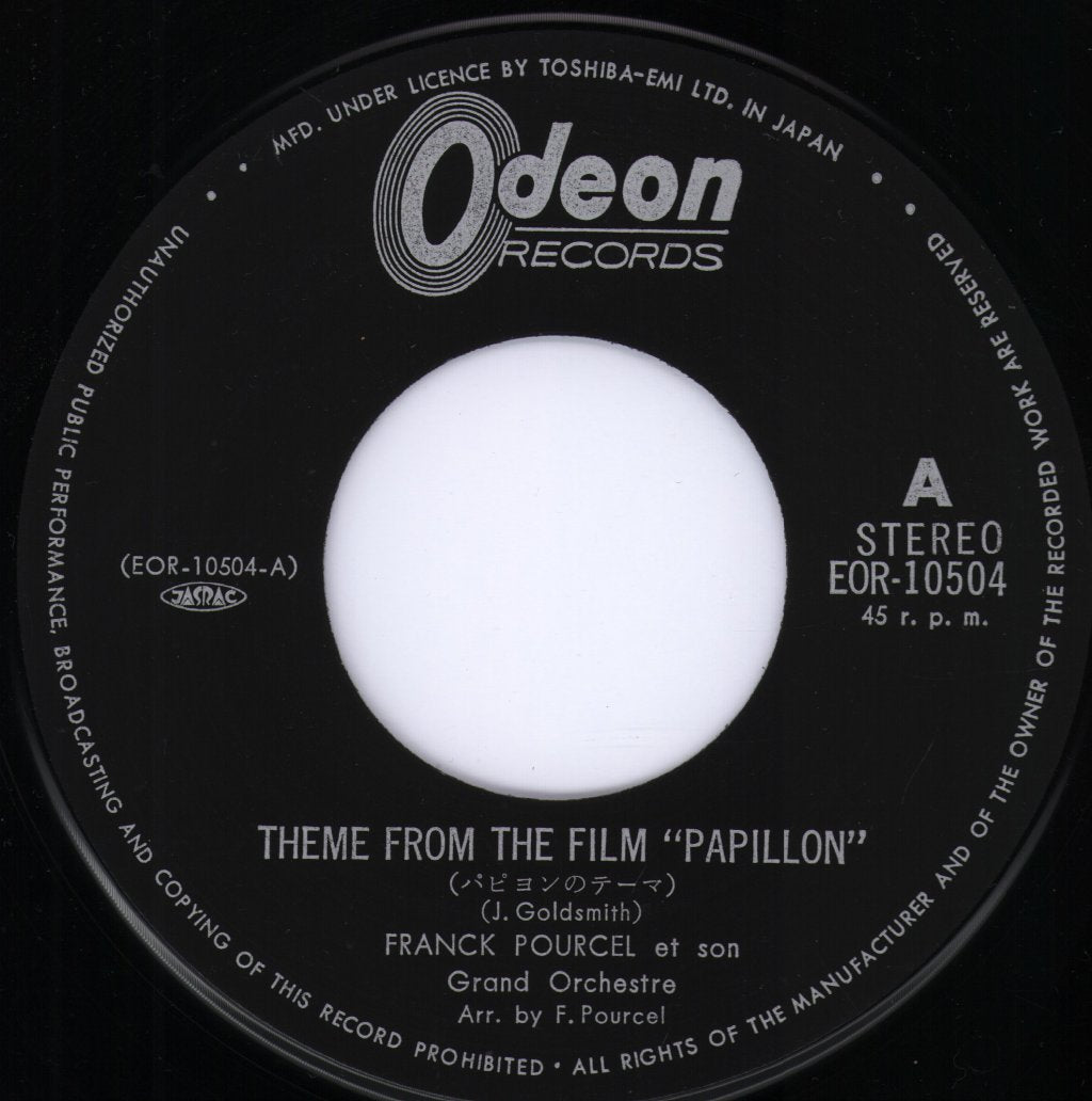 Franck Pourcel Et Son Grand Orchestre - Theme From The Film "Papillon" - 7 Inch