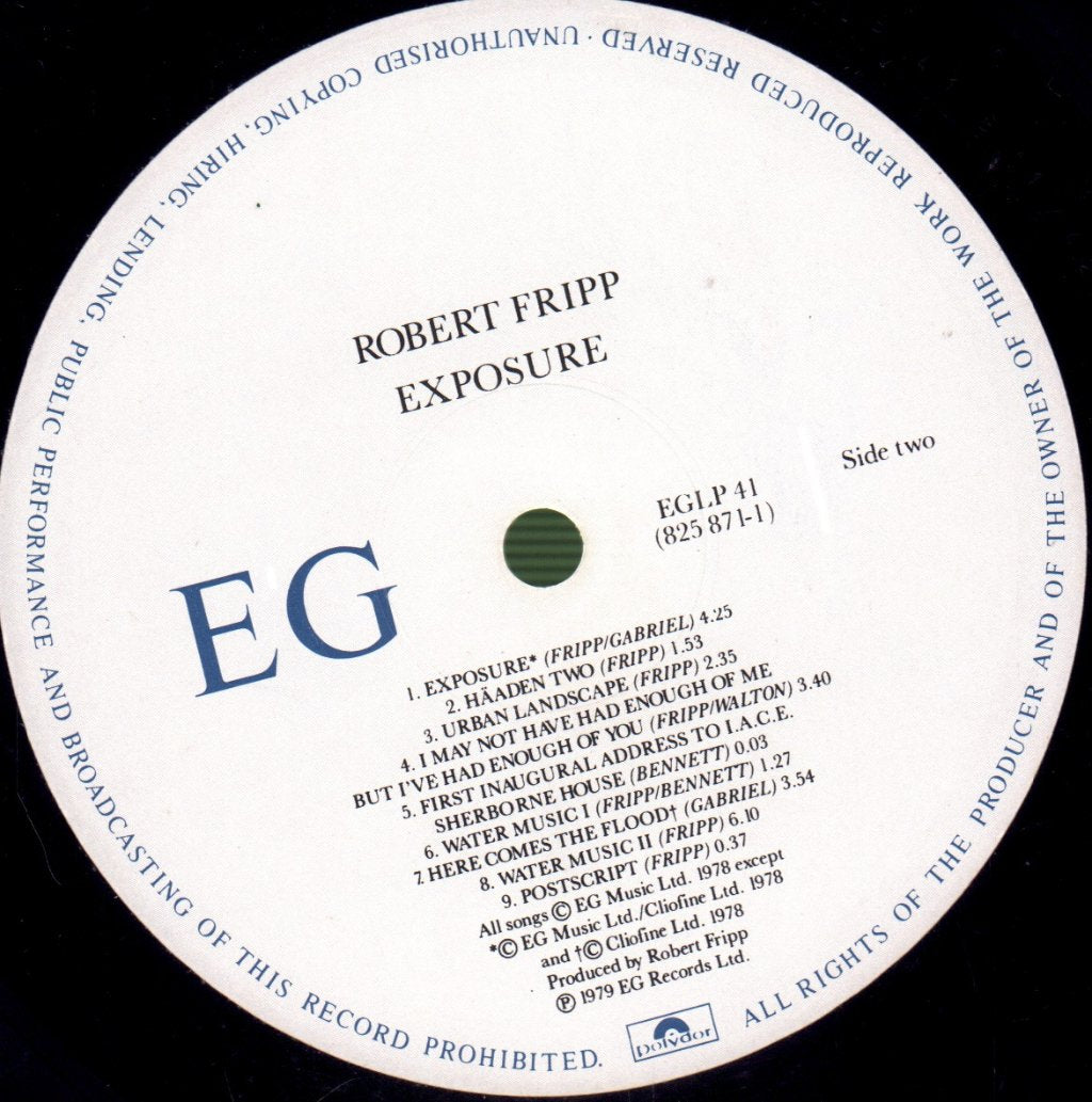Robert Fripp - Exposure - Lp