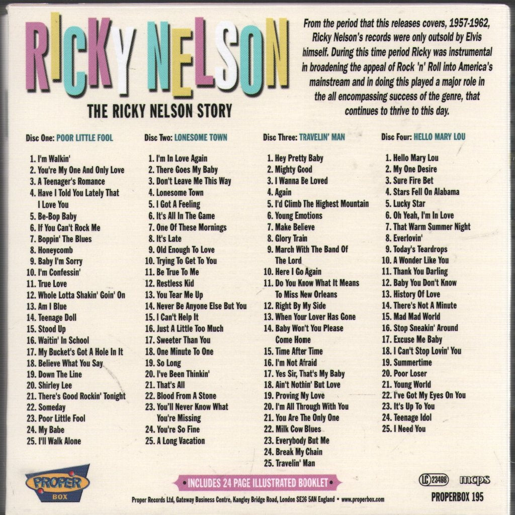 Ricky Nelson - Ricky Nelson Story - Cd Set
