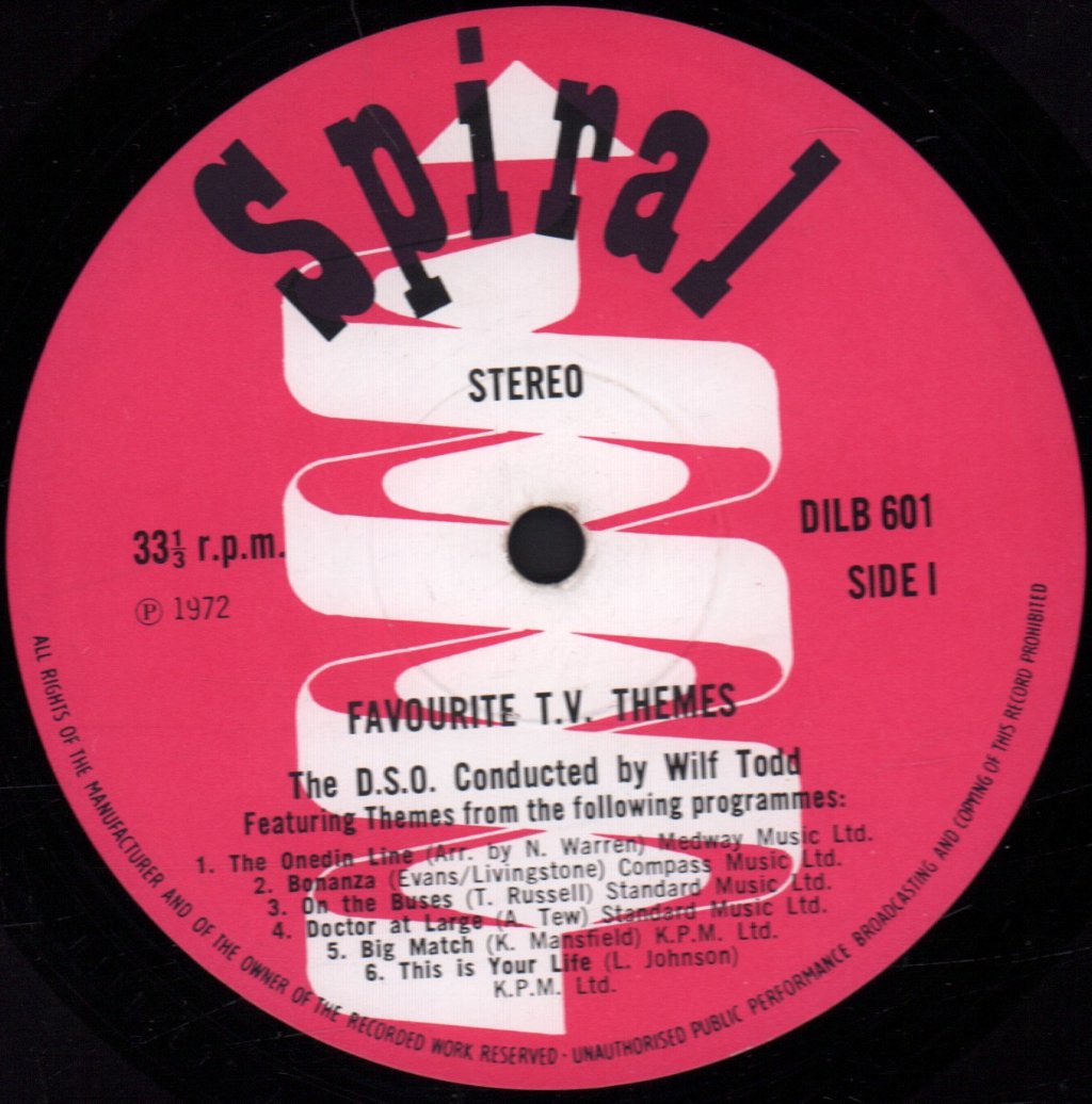 d.s.o. (ditchburn studio orchestra) - Favourite Tv Themes - Lp