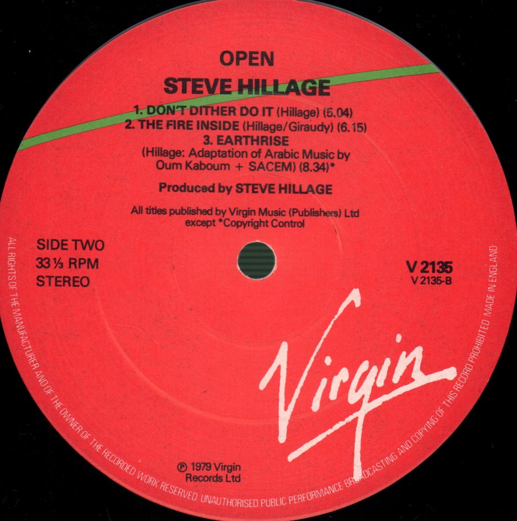 Steve Hillage - Open - Lp