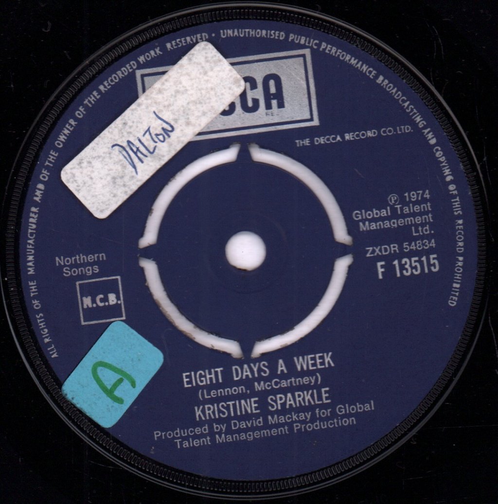 Kristine Sparkle - Eight Days A Week - 7 Inch