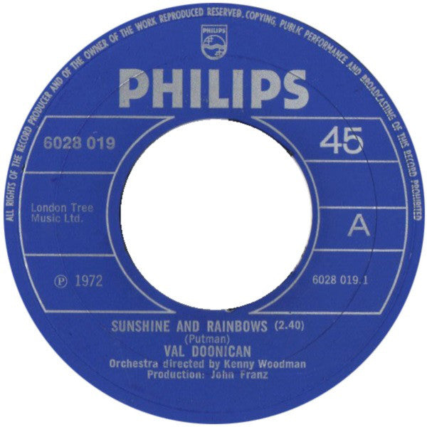 Val Doonican - Sunshine And Rainbows - 7 Inch