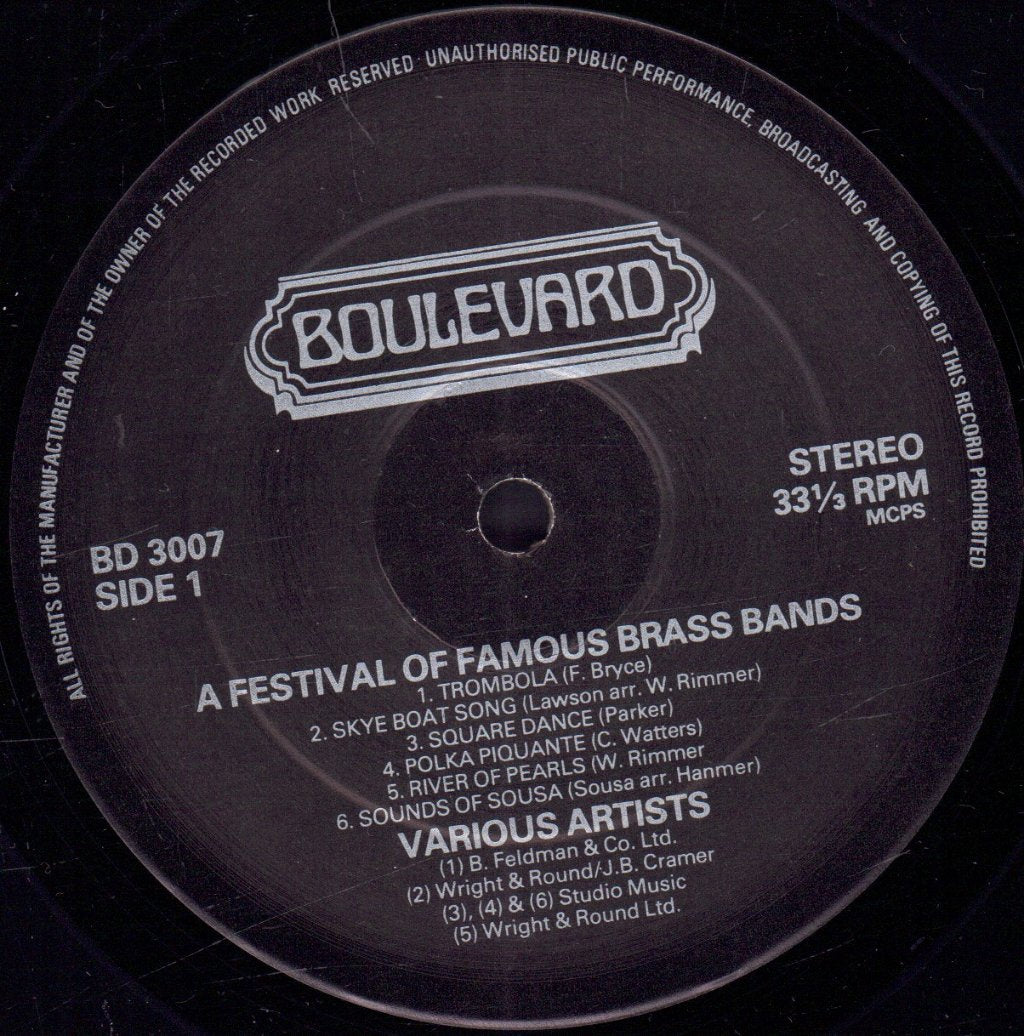 Various Artists - Festival Of Famous Brass Bands featuring the watney band - Lp
