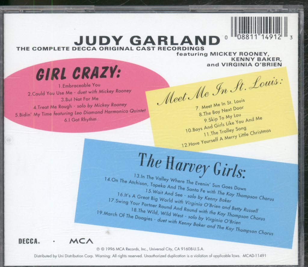 Judy Garland - Complete Decca Original Cast Recordings - Cd