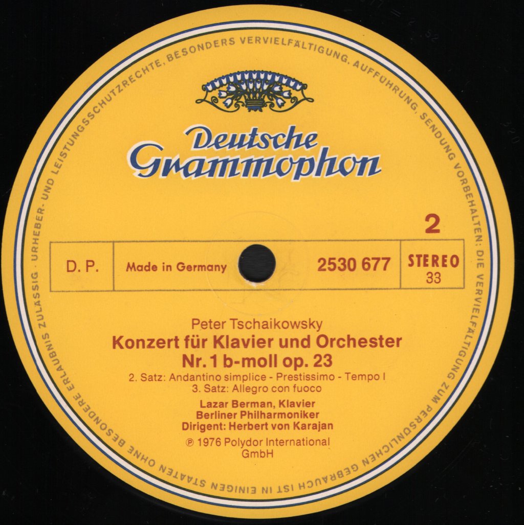 Herbert Von Karajan / Lazar Berman - Tschaikowsky Piano Concerto - Lp