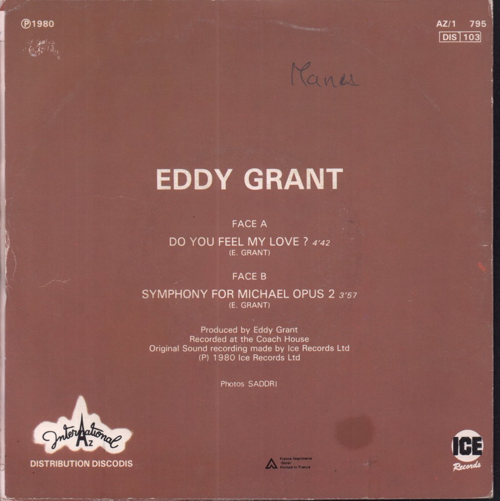 Eddy Grant - Do You Feel My Love - 7 Inch