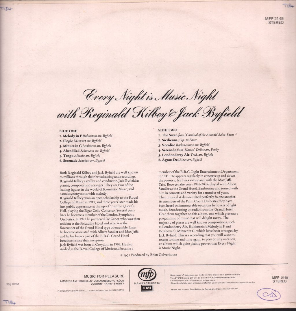 Reginald Kilbey - Every Night Is Music Night - Lp