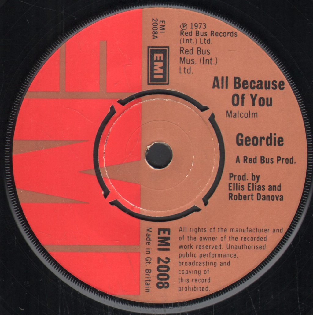 Geordie - All Because Of You - 7 Inch