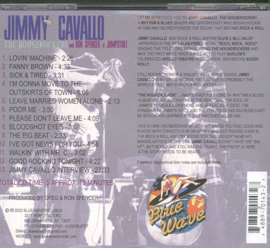 Jimmy Cavallo With Ron Spencer & Jumpstart - Houserocker! - Cd