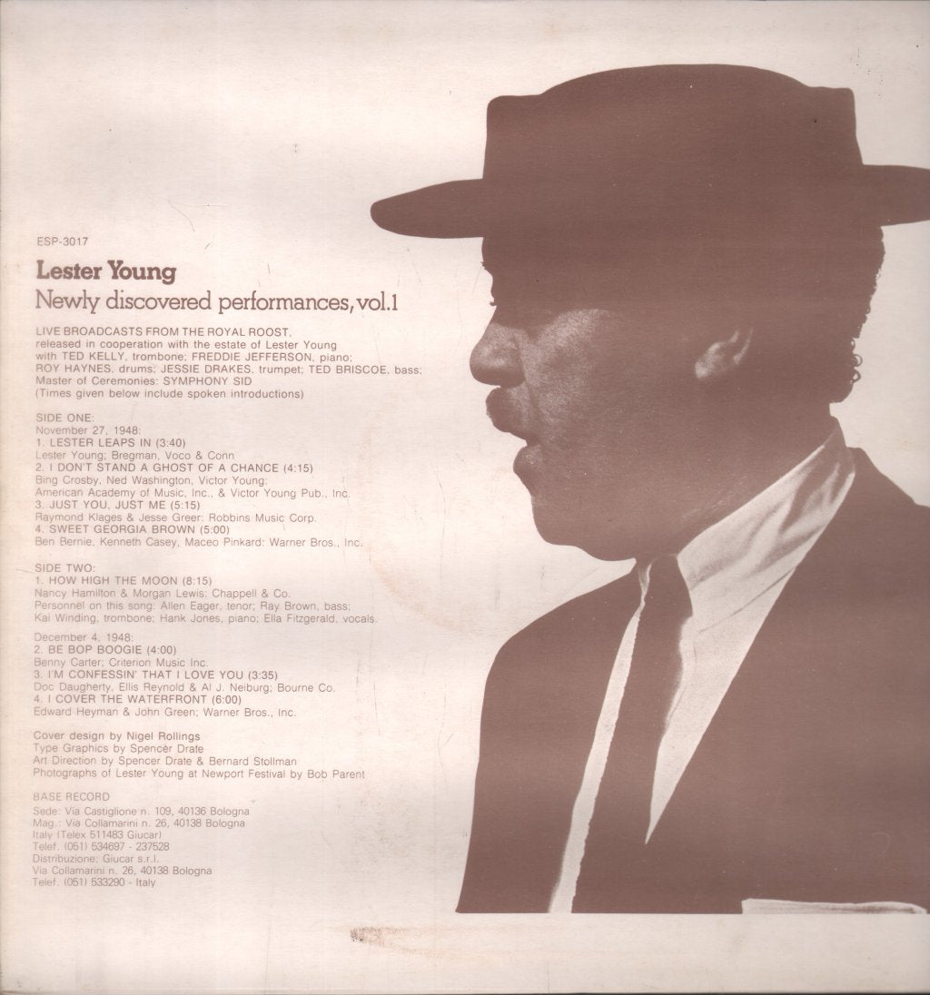 Lester Young - Newly Discovered Performances, Vol.1 - Lp