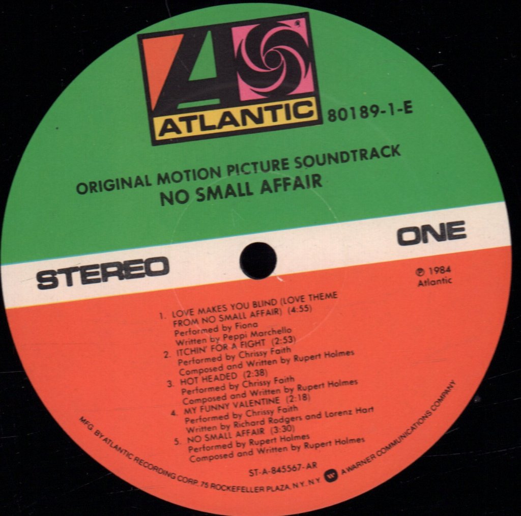 Various Artists - No Small Affair Original Motion Picture Soundtrack - Lp
