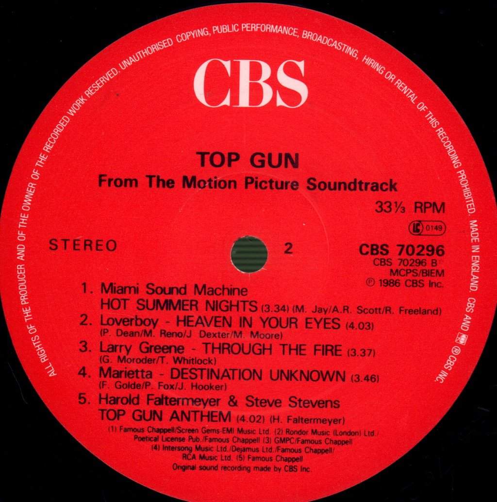Various Artists - Top Gun (Original Motion Picture Soundtrack) - Lp
