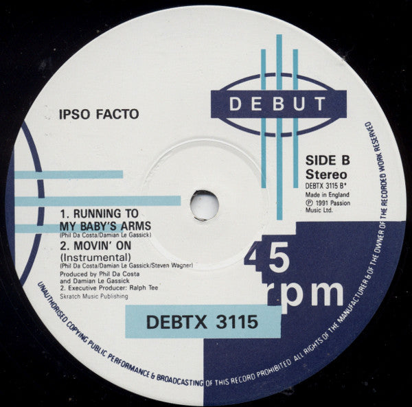 Ipso Facto (Dance Artist) - Movin' On - 12 Inch