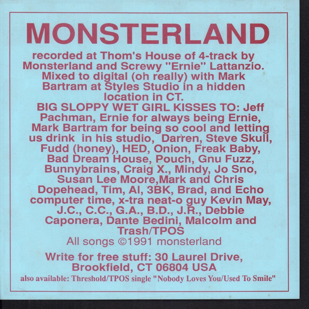 Monsterland - Get Out Of My Head - 7 Inch