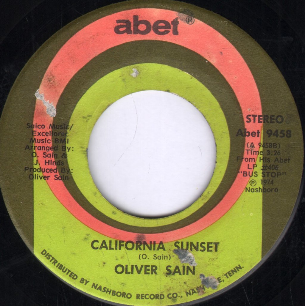 Oliver Sain - Booty Bumpin' (The Double Bump) / California Sunset - 7 Inch