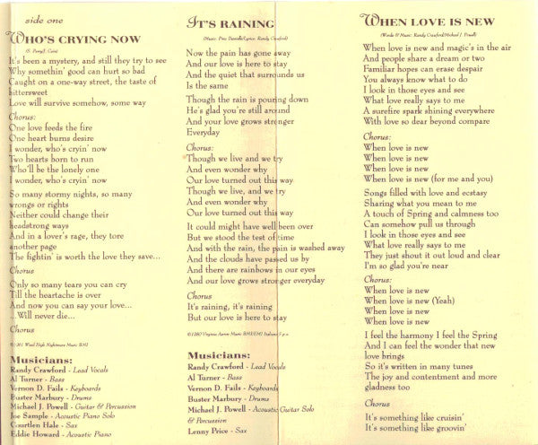 Randy Crawford - Through The Eyes Of Love - Cassette