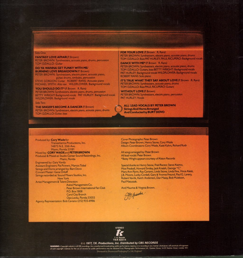 Peter Brown - Do Ya Wanna Get Funky With Me? - Lp