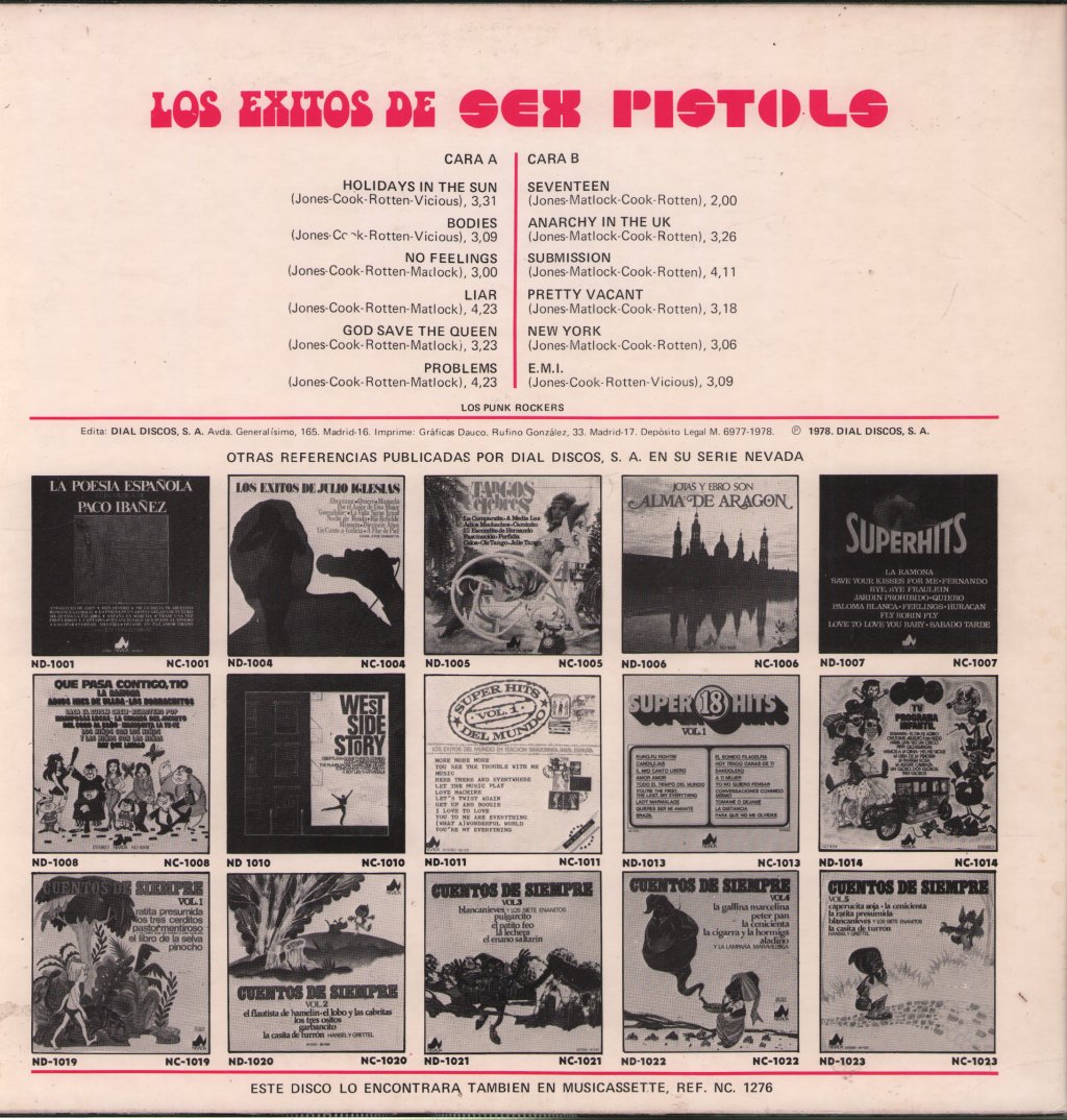 Los Punk Rockers - Los Exitos De Sex Pistols - Lp