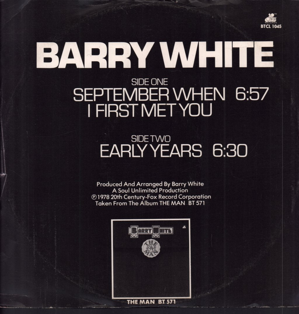 Barry White - September When I First Met You - 12 Inch