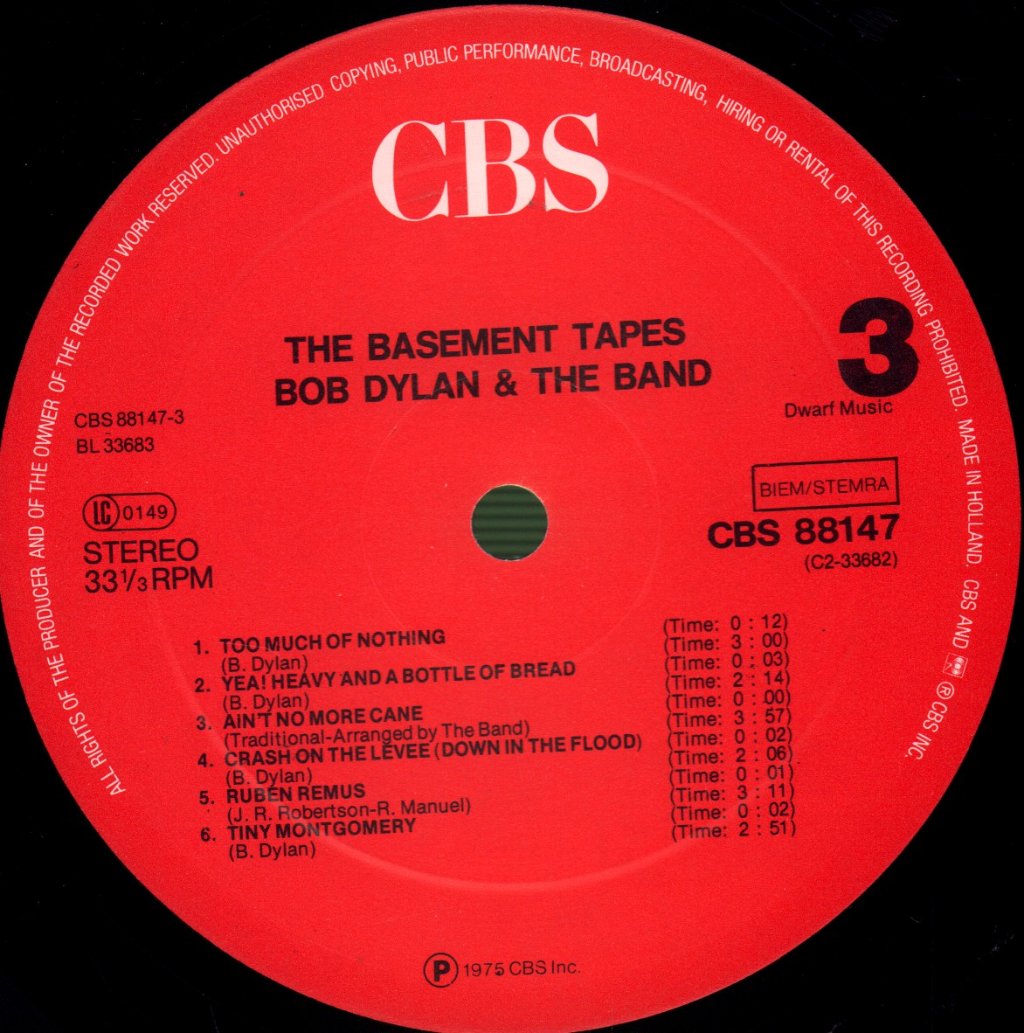 Bob Dylan and The Band - Basement Tapes - Double Lp